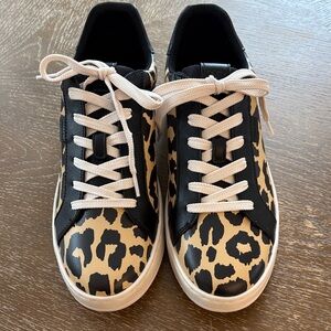 Coach Lowline Black & Tan Leopard Print Sneakers